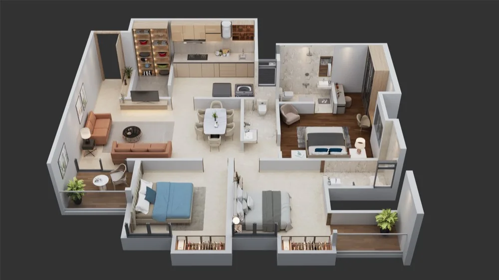 3 BHK Floor Plan